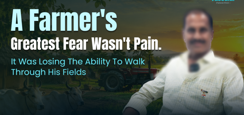 A farmer struggling to walk through his fields due to a vascular condition